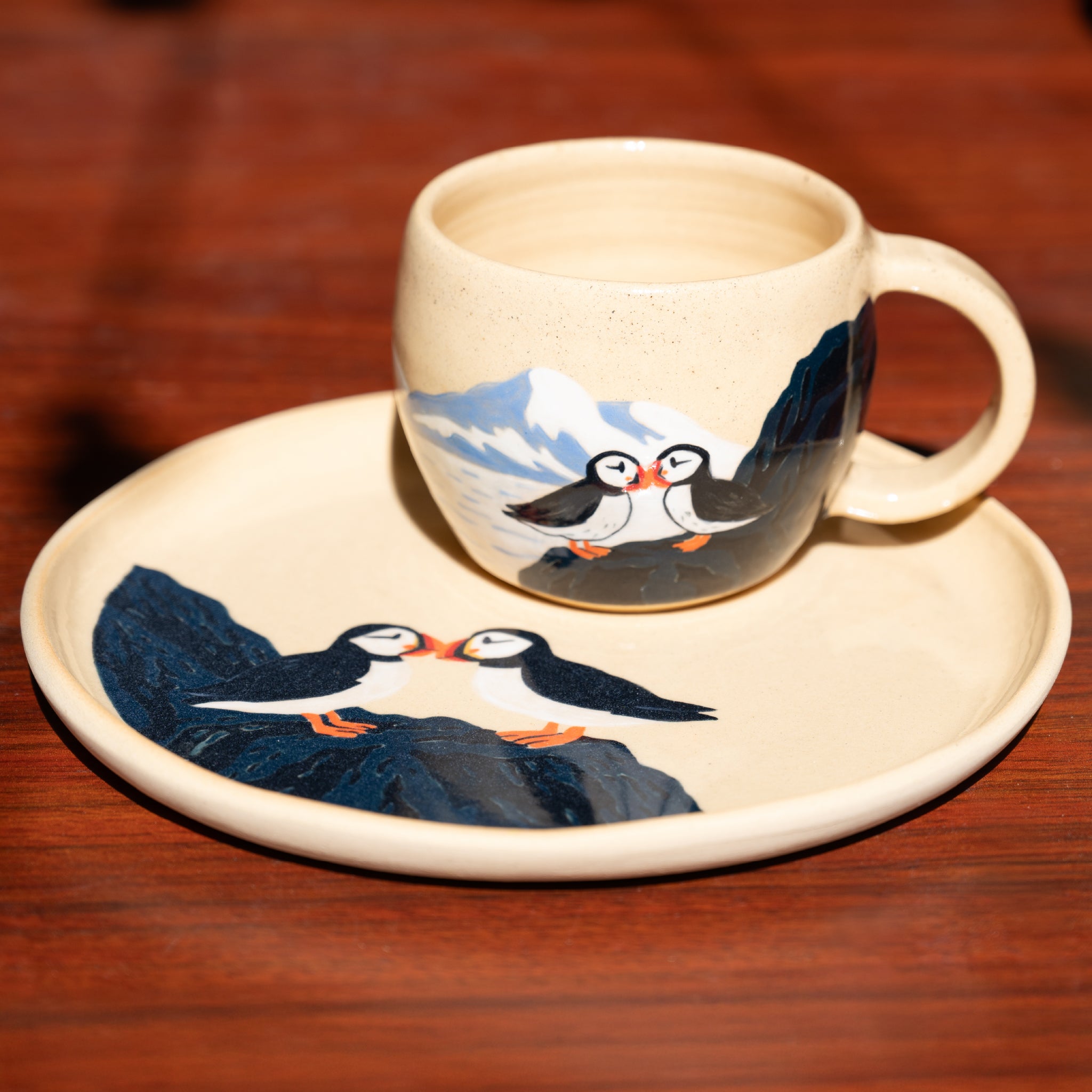 Set Puffin - Plato pequeño y Taza